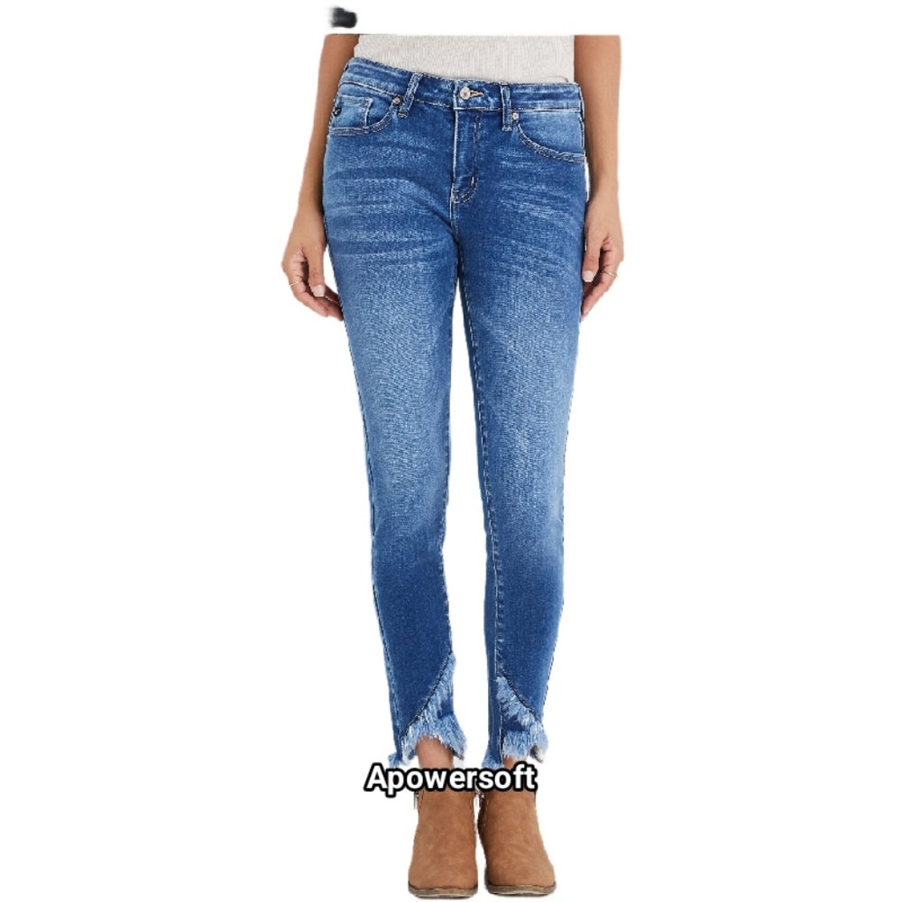 Frayed Ankle Skinny Jeans — KanCan